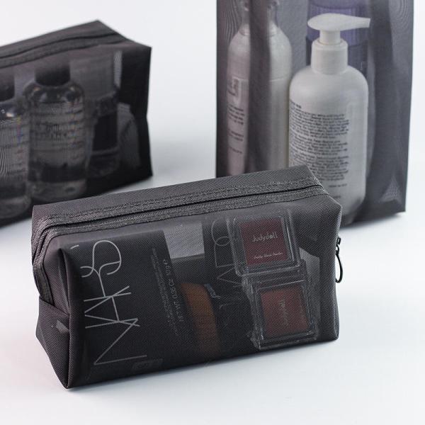 Transparent Mesh Toiletries Bag For Business Travel Portable Wash Shower Cosmetic Bag
