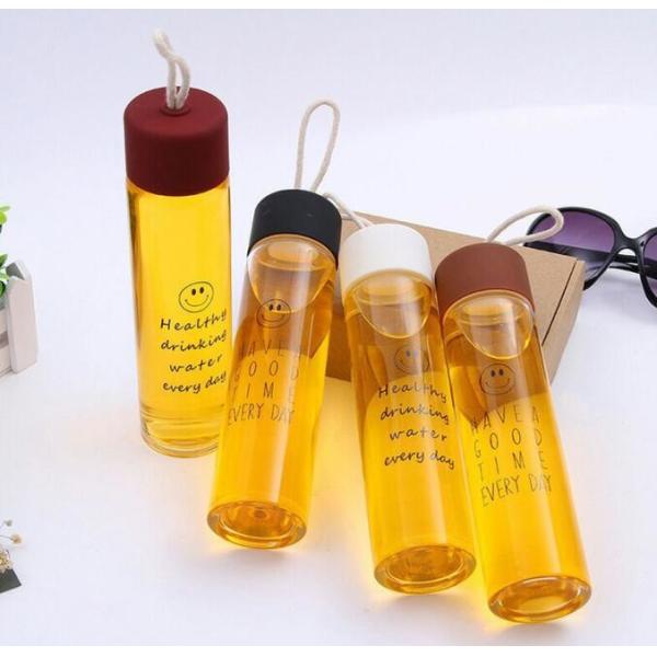 High Quality Glass Transparent Water Bottle 22*5.5cm Logo Customized