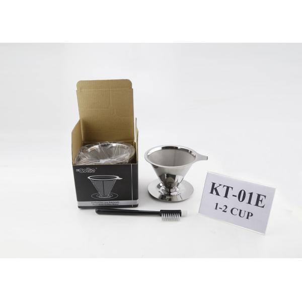 Food Grade Reusable 18/8 Stainless Steel Coffee Maker Gift Set With Cleaning Brush