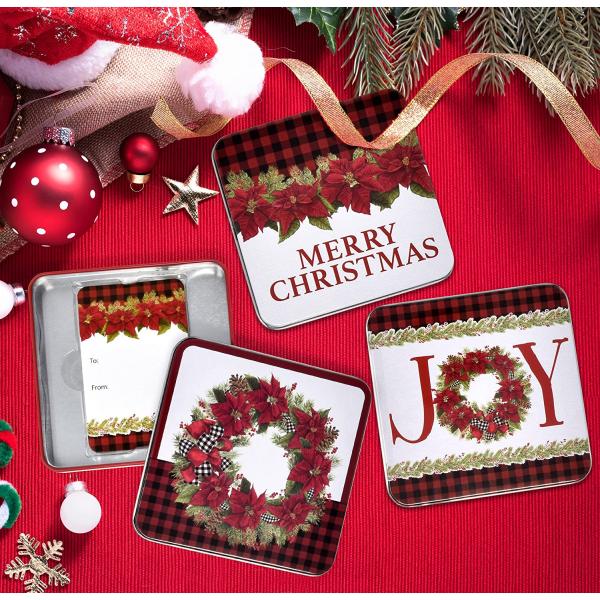 Christmas Gift Card Tin Gift Box Storage Container With Lids Gifts Wrap