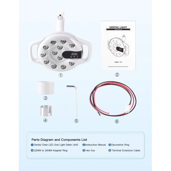 Dental Surgical LED Lamp for Dental Chair Oral Therapy Lamp12pcs Dual-color LED Dental Light