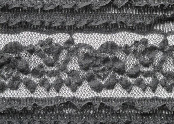 Soft Spandex Black Stretch Wedding Dress Lace Fabric With 130cm Width