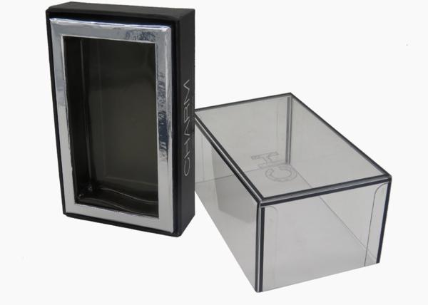 Empty Square Cardboard Foldable Boxes Clear Lid Wine Spray Bottle Wrapping 5× 7 × 2
