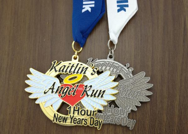 Brass Stamped Hard Enamel Karate Medals , Customized Swimming Awards Taekwondo Medals