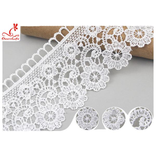 Вышитая отделка шнурка полиэстера гипюра цветка для азо платья ДТМ свободно крася