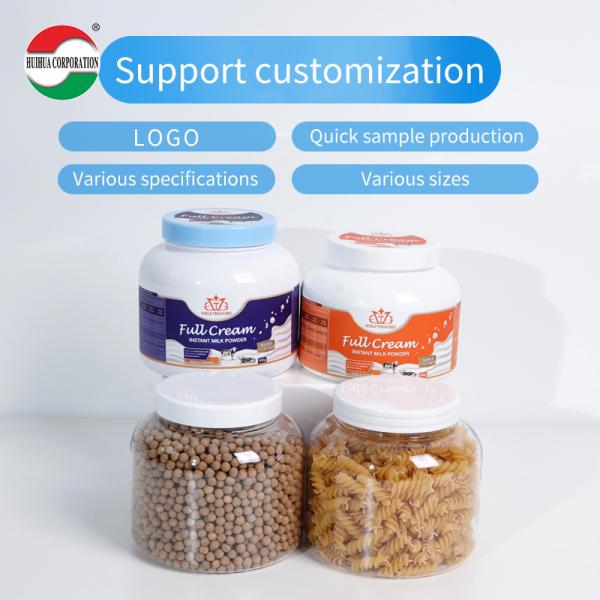 Différentes capacités de service d'OEM en PET transparent en boîte de plastique pour la poudre de lait