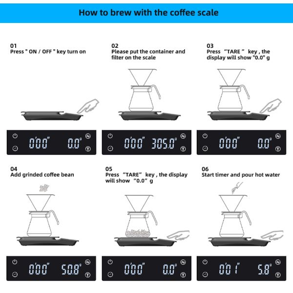 Digital Kitchen Scale with 0.1g Accuracy and 3kg Capacity High Precision LCD Electronic Weighing Scale