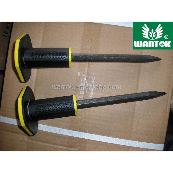 Professional Masonry Chisel With Hand Guard 12 inches Heavy Duty Flat End Rock Chisel