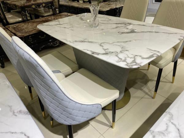 6 Pieces Oak Dining Table And Chairs General Small Size Furniture 120*70cm