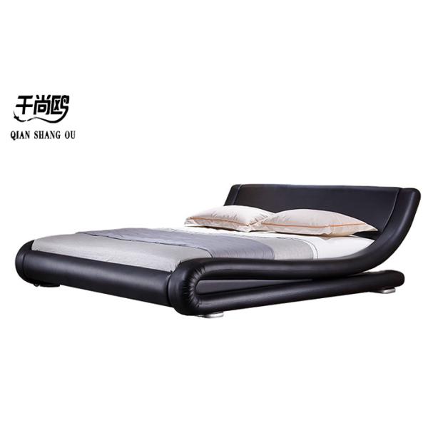 Modern Furniture Leather Upholstered Queen Bed ergonomic design KD Packing