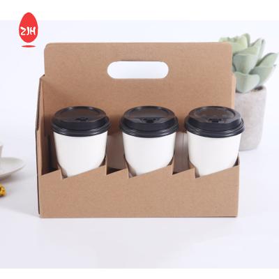 Disposable Cardboard Reusable Packaging Box FSC Drink Coffee Paper Cup Holder Tray