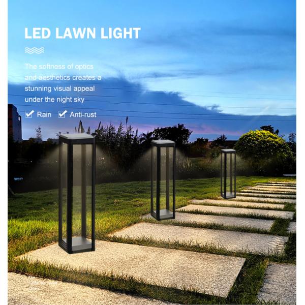 Negro llevado del aluminio 120*150*600m m 7w 3000k de la lámpara del césped