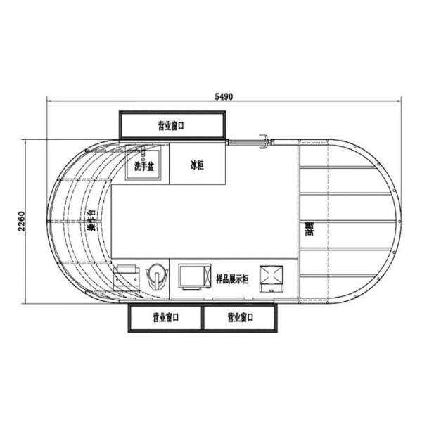 Four-Wheeled Electric Mobile Snack Cart, Multi-Function Dining Cart Stall