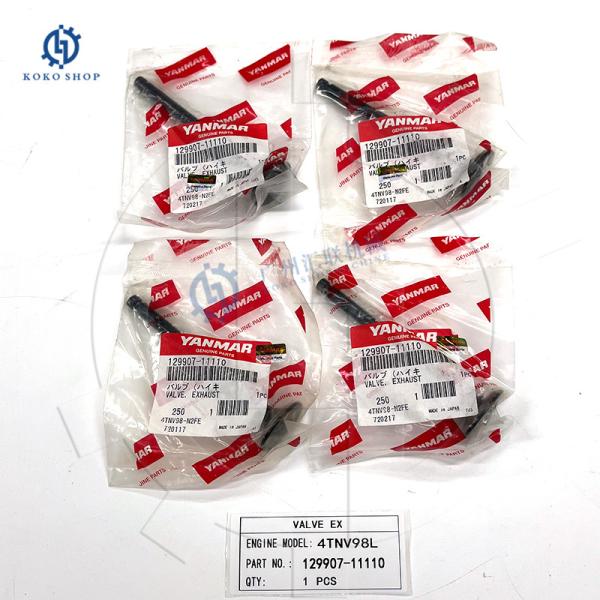 129907-11100 12990711100 Ex Valve For Yammar 4TNV94 4TNV98 4D94E 4TNV98L Engine Spare Parts