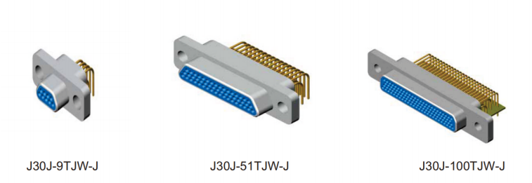 Miniature 25 Pin Male Connector R/A PCB Plug Connector Customized J30J-25TJW-J
