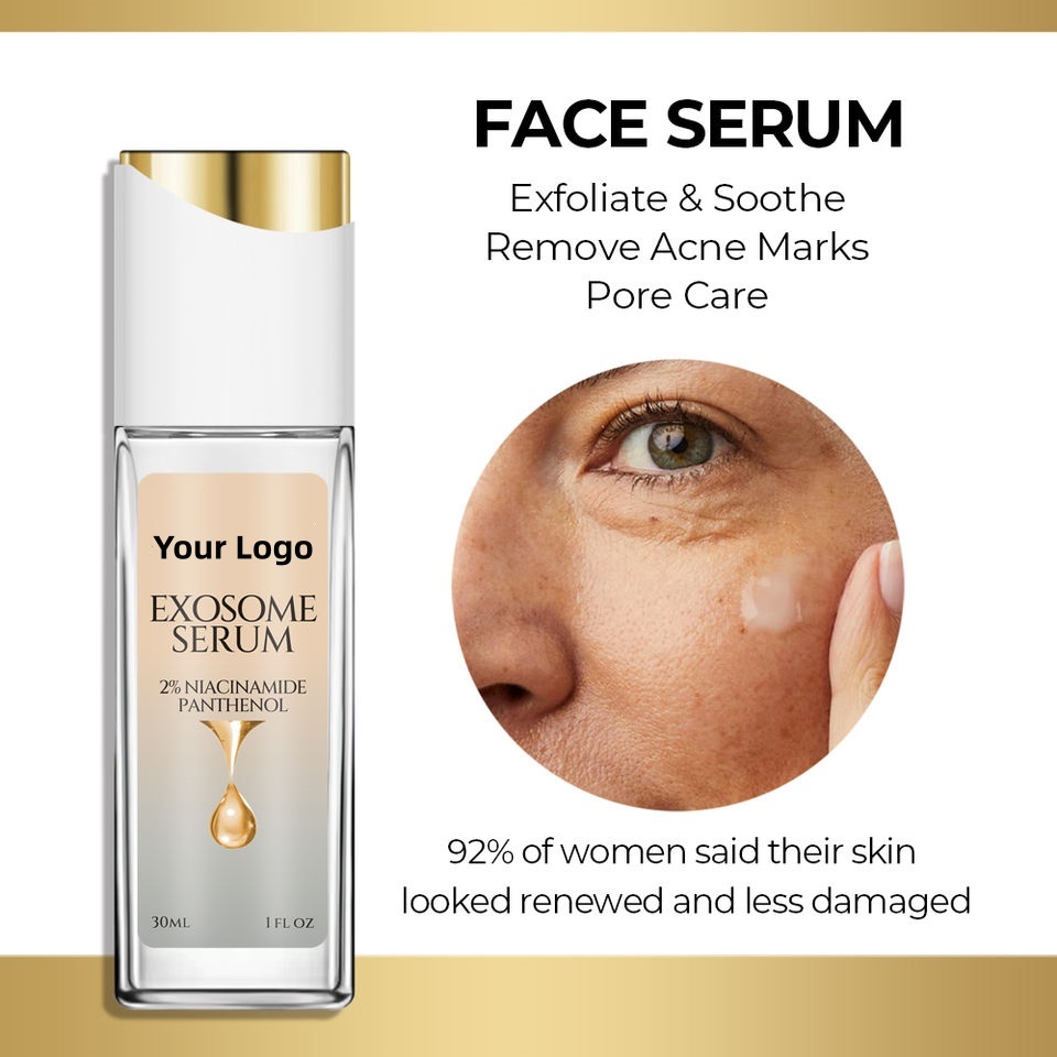 OEM ODM brand organic natural anti-aging and wrinkle resistant facial skincare serum Exosome collagen hyaluronic acid moisturizing and smoothing serum