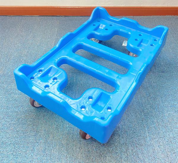 Lightweight Design Attached Lid Nestable Crate Plastic Platform Dolly