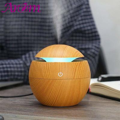 Humidificador do ar do tamanho 130ML da grão de madeira fresca da névoa mini, Desktop portátil para o escritório