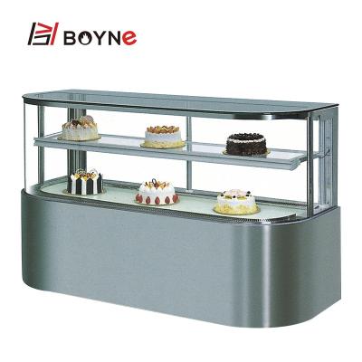 D Type Horizont Al Two Layers Cake Display Freezer Fan Shaped