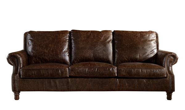 Dark Brown Real Soft Leather Sofa Set , 3 Seater Leather Sofa Couch Settee Sumptuous Type