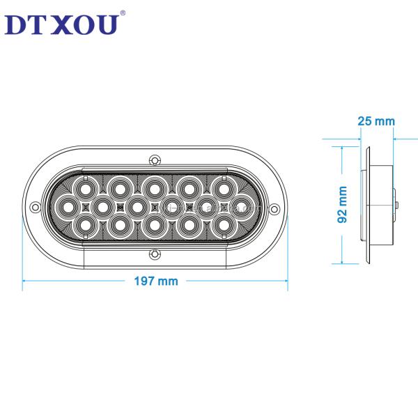 6 Inch Dot Eec Oval Trailer Lights Super Bright 18led Brake Turn Stop Reverse Tail Lights With Waterproof Boat Trailer Truck