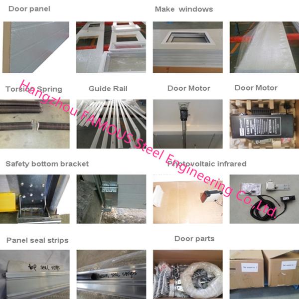 Полностью вертикальной двери гаража подъема моторизованные дверью промышленные с прозрачным Виндовс и пешеходным доступом