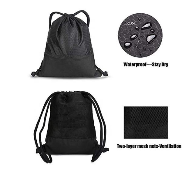 Promotional Mesh Drawstring Bags Bulk , Nylon Drawstring Sports Bags Sturdy With Zipper