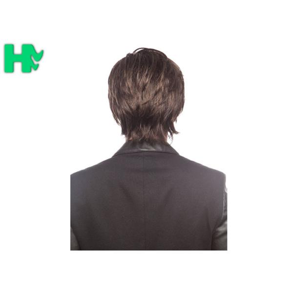 Hot Wire Fiber Synthetic Men Short Hair Wig With Side Bang For Young Men