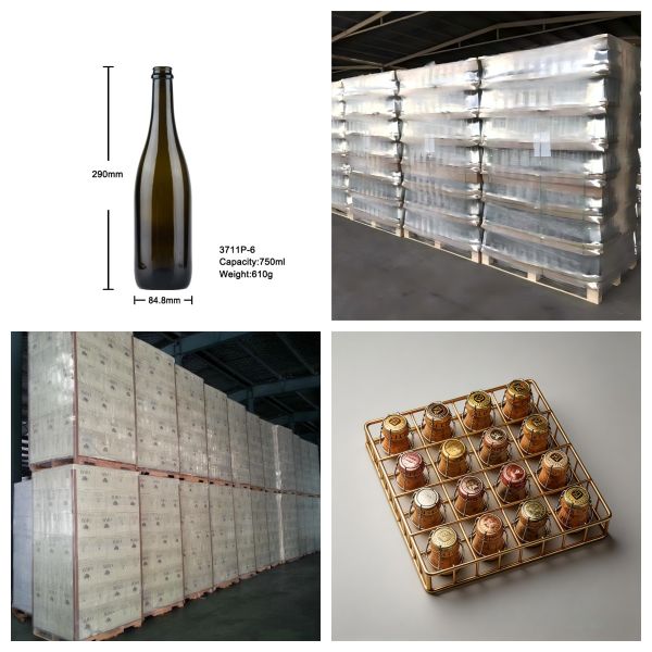 Pressure Resistant Champagne Glass Bottles empty glass bottles 750ml 3711P-6 610G