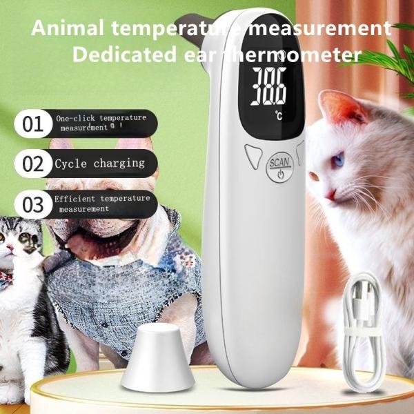 Termómetro de orejas de animales inoxidable IP65 portátil termómetro electrónico para mascotas