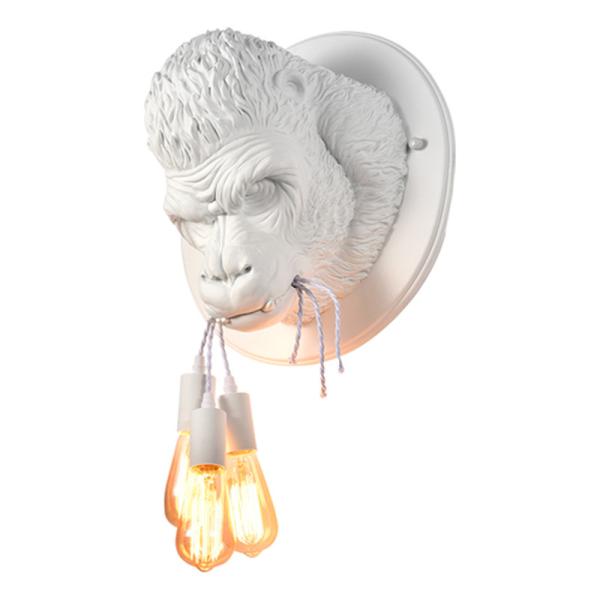 Loft Industrial Resin Wall Lamp Fixtures Art Decor Wall Mounted Gorilla Head Light (WH-VR-16)