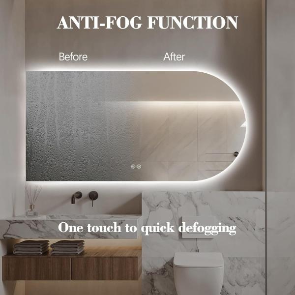 Arch Smart LED Bathroom Mirror , LED Illuminated Backlit Bathroom Mirrors