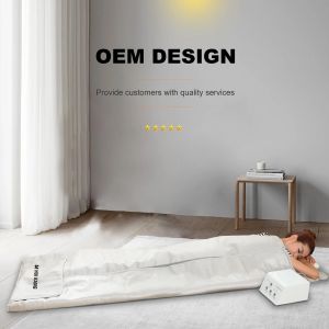 Couverture de sauna infrarouge lointain de beauté à 3 zones de chauffage réglables de 5 à 60 degrés Celsius pour tout le corps