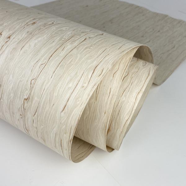 Rare Birch Burl Color 0.4mm Engineered Wood Veneer With Fleece Back