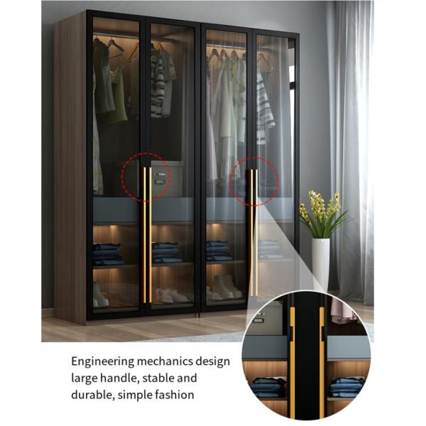 20mm Big Bedroom Wardrobe Closet Designs With Mirror Led Lighting
