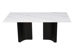 1800*900 mm Mesa de jantar de cerâmica com tipo fixo e base de alumínio preto