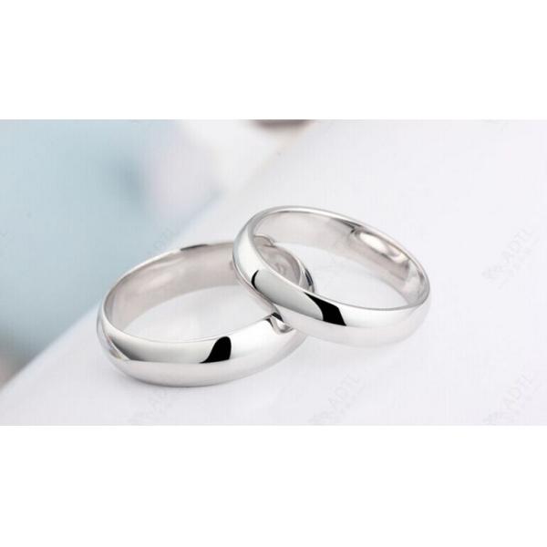 Simple silver couple rings Korean jewelry trend glossy ring