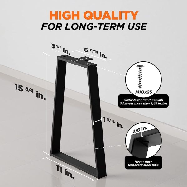 Trapezoidal Furniture Table Legs Ironwork Metal Long and Short Stools Small Coffee Table Stand Coffee Table Feet
