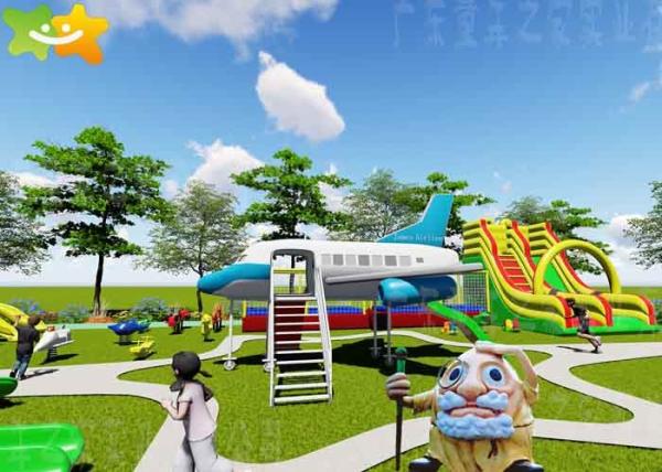 Amusement Park Kids Outdoor Playground Equipment Facility Fully Functional