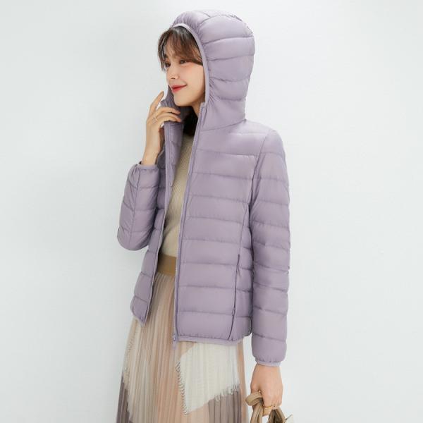 Plus Size Hooded Premium 90% White Duck Down women's jackets & Coats Zip Up Light Outwear Winter