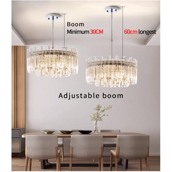 Modern Round LED Light Chandelier Luxury Clear Crystal Lampshade kitchen chandelier(WH-CY-178)