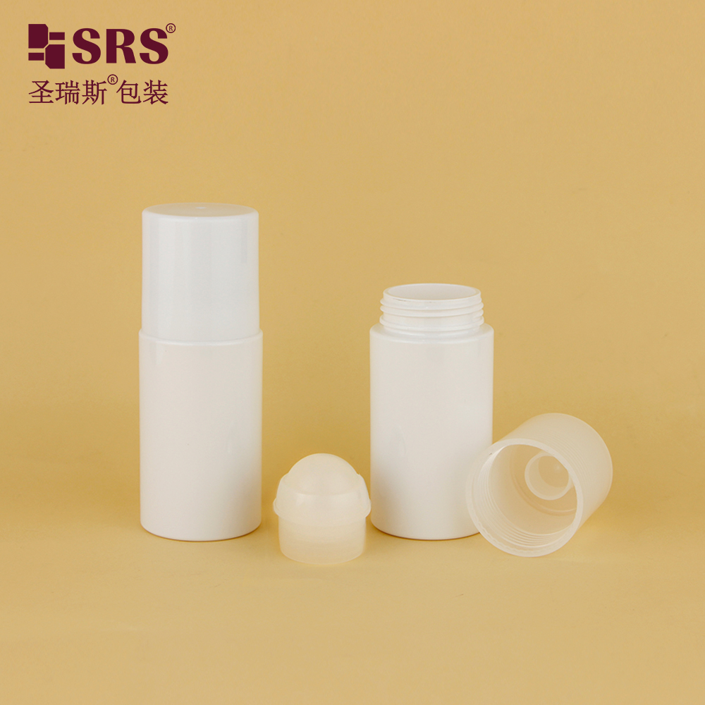Eco Friendly PET Roll On Bottle 50ml Screw Neck Empty Cosmetic Container For Body Oil Deodorant Eye Serum Packaging