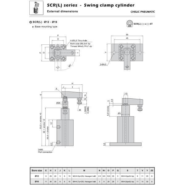 Mini Air Powered Swing Clamps , Double Acting Pneumatic Cylinder OEM Service