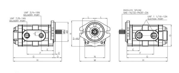 Bomba de engrenagem original de Pump Double Hydraulic do piloto de SBS140 R-2B Handok