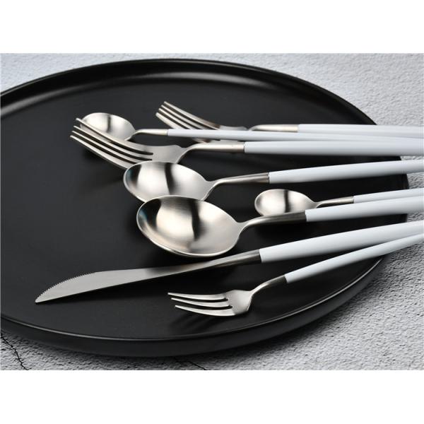 18/8 White Handle Stainless Steel Cutlery Set Flatware Set Dinnerware NC099 Whole Series