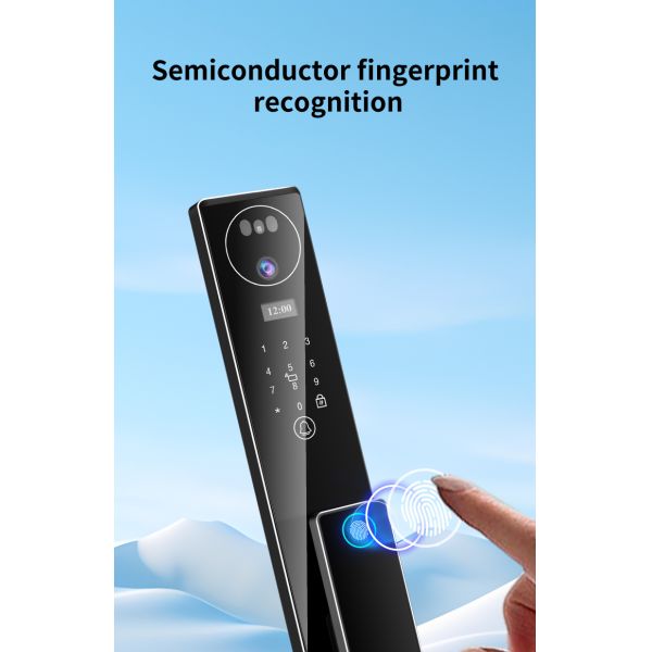 Aluminum Alloy Smart Home Door Lock CNC Technology Tuya App Video Intercom Face Recognition Palm Print Automatic Lock