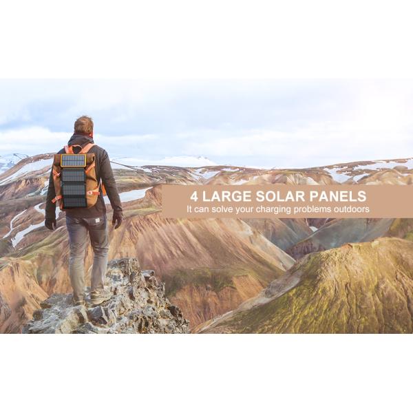 OEM 25000mAh 6W Solar Powered Power Bank Charger Panel For Mobile Phone