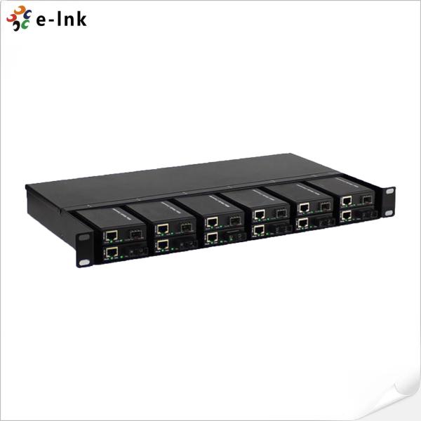 1U 12 Slots Mini Fiber Media Converter Rack