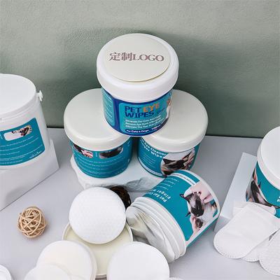 Lingettes pour les yeux de chien en non-tissé spunlace, lingettes nettoyantes pour animaux de compagnie pour les taches d'oreilles