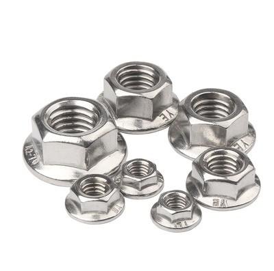 304 M8 Hex Lock Din6923 Auto-verrouillage Hexagon Flange Noix avec traitement de surface simple